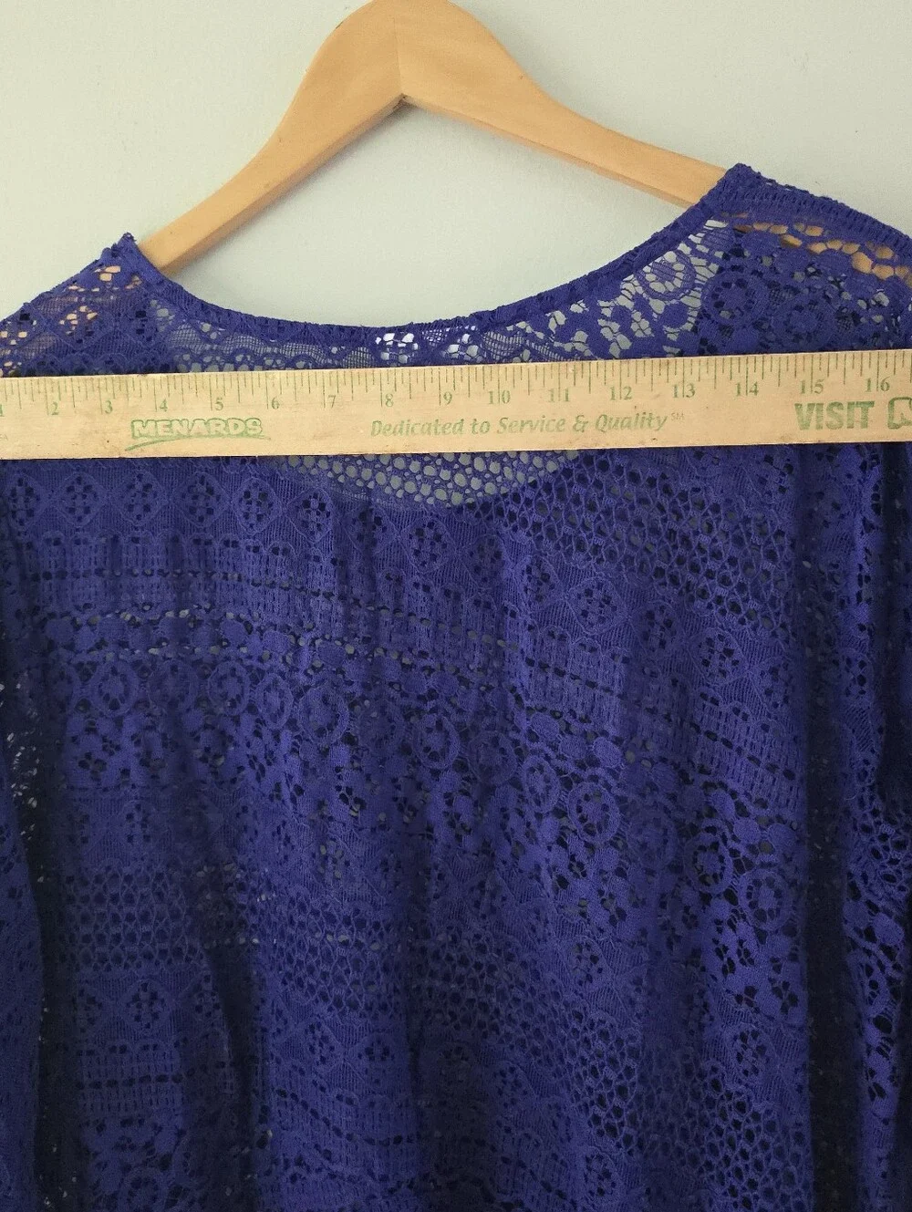 JM Collection Royal Purple Crochet Tunic Sweater
